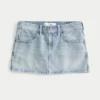 Light Wash Denim Mini Skort
