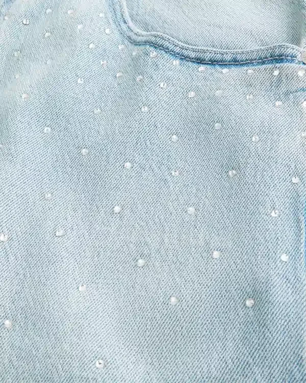 Light Wash Embellished Super Baggy Denim Shorts Light Wash Embellished Super Baggy Denim Shorts