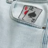 Light Wash Playing Card Graphic Skater Baggy Jeans Light Wash Playing Card Graphic Skater Baggy Jeans