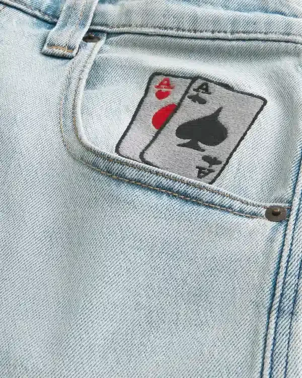 Light Wash Playing Card Graphic Skater Baggy Jeans Light Wash Playing Card Graphic Skater Baggy Jeans