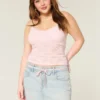 Light Wash Shoelace Denim Mini Skort