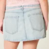 Light Wash Shoelace Denim Mini Skort