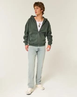 Light Wash Slim Straight Jeans