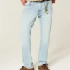 Light Wash Slim Straight Jeans
