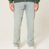 Light Wash Slim Straight Jeans