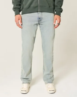 Light Wash Slim Straight Jeans
