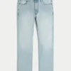 Light Wash Slim Straight Jeans