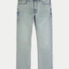 Light Wash Slim Straight Jeans