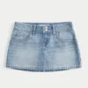 Light Wash Studded Denim Mini Skort