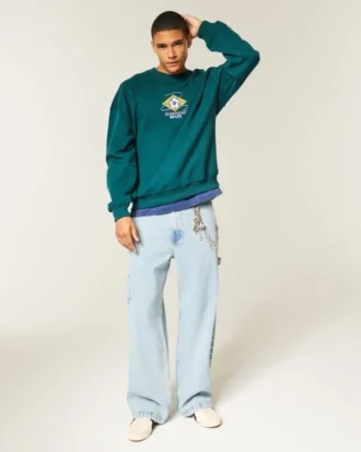 Light Wash Super Baggy Painter Jeans
