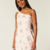 Linen-Blend Asymmetrical Mini Dress