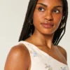 Linen-Blend Asymmetrical Mini Dress