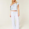 Linen-Blend Baggy Pull-On Pants