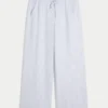 Linen-Blend Baggy Pull-On Pants