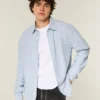 Linen-Blend Button-Through Shirt