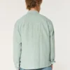 Linen-Blend Button-Through Shirt