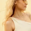 Linen-Blend One-Shoulder Top