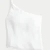 Linen-Blend One-Shoulder Top