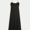 Linen-Blend Open-Back Slip Midi Dress