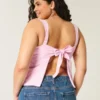 Linen-Blend Open-Back Top