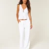 Linen-Blend Pull-On Baggy Pants