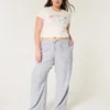 Linen-Blend Pull-On Baggy Pants