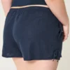 Linen-Blend Side Bow Soft Shorts