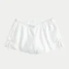 Linen-Blend Side Bow Soft Shorts