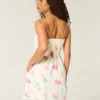 Linen-Blend Strapless Mini Dress