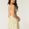 Linen-Blend Structured Mini Dress