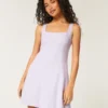 Linen-Blend Structured Mini Dress