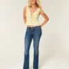 Linen-Blend Tie-Front Peplum Top