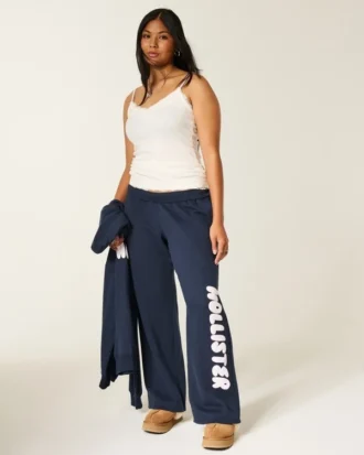 Logo Graphic Wide-Leg Sweatpants