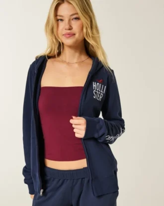 Logo Graphic Zip-Up Hoodie