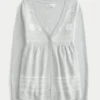 Long-Sleeve Flyaway Babydoll Cardigan