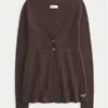 Long-Sleeve Flyaway Babydoll Cardigan