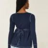 Long-Sleeve Henley Babydoll Top