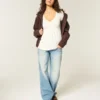Long-Sleeve Pinch Bust Babydoll Top