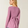 Long-Sleeve Pinch Bust Babydoll Top