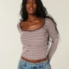 Long-Sleeve Scoop Top