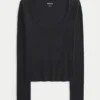 Long-Sleeve Scoop Top