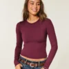 Long-Sleeve Seamless Fabric Crew Baby Tee