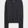 Long-Sleeve Seamless Fabric Crew Baby Tee