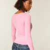 Long-Sleeve Seamless Fabric Scoop Baby Tee