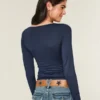 Long-Sleeve Seamless Fabric Wrap Top