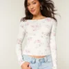 Long-Sleeve Slash-Neck Top