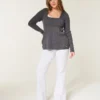 Long-Sleeve Square-Neck Babydoll