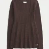 Long-Sleeve Square-Neck Babydoll