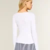 Long-Sleeve Square-Neck Top