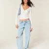 Long-Sleeve Wrap V-Neck Top